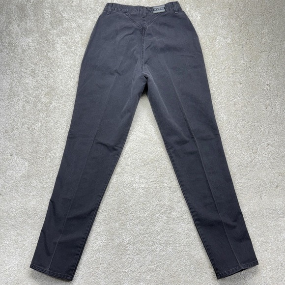 Vintage Rockies Pants Womens 11/12 Black High Rise Pleated Tapered Cotton 90s - Picture 7 of 13